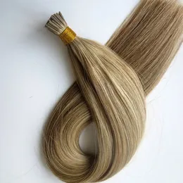Pre bonded I Wskazówka Brazylijski Ludzki Przedłużanie włosów 100g 100strands 18 20 22 24 cali M8613 Kolor Indian Włosy Produkty