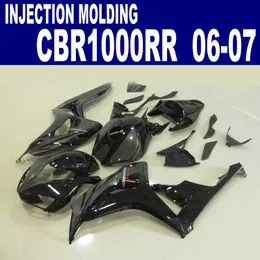 Injection molding high quality fairing kit for HONDA CBR1000RR 06 07 CBR1000 RR 2006 2007 all glossy black fairings set VV43