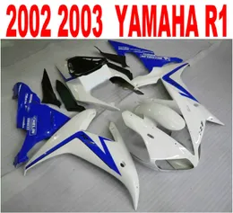 Formowanie wtryskowe Owalnia ABS Nadwozie dla Yamaha R1 02 03 YZF R1 2002 2003 Black White Blue Fairing Kit LQ61