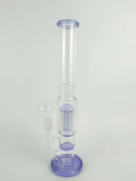 H 34 cm 18 mm Gelenkglas Bong Glaswasserrohröl Lila lila