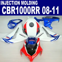 Injection molding plastic fairing kit for HONDA CBR1000RR 2008-2011 CBR 1000RR black white blue red bodywork fairings 08 09 10 11 #U29