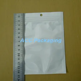 10.5x15cm (4.1 "X5.9") Biały / czysty zamek błyskawiczny Plastikowa opakowanie Detaliczne Opakowania Poly Bag Zipper Bag Pakiet detaliczny z otworem