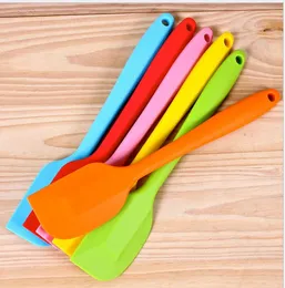 Silicone Cake Batter Scraper Cake Cream Butter 28CM colourful FDA SGS Spatula Mixing Batter Scraper Brush Silicone Baking Tool HK09