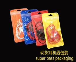 Personalized Design Colorful Blank Plastic PVC Zipper Lock Gift Packaging Bags For Earphone/ USB Cable For iPhone 5s/6s/7 Samsung Note 3/4