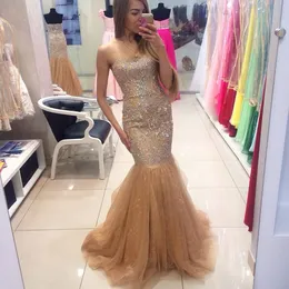 Sweetheart Evening Champagne with Sier Applique Mermaid Prom Dresses Back Zipper Custom Made Floor length Tiered Formal Dress