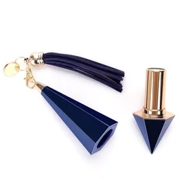 Blue Empty Lipstick Tube Lip Rouge Compact Container Beauty Tool, Diamond Shape DIY Lip Balm Tube, 12.1mm