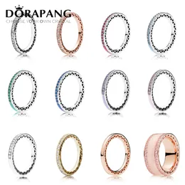 DORAPANG 925 Sterling Silver & 14K Gold Color Pan Rings For Women Jewelry Rose Gold Drops of oil Fashion diy Wedding Ring