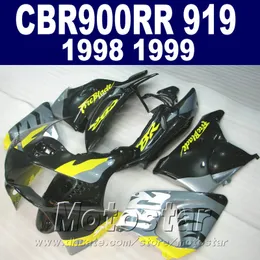 Honda CBR900RR fairings 1998 için yüksek kaliteli kaporta kiti 1999 siyah sarı bodywork CBR900 RR CBR919 98 99 QD5