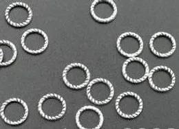 I lager Mic Artikel 500pcs Tibet Silver Twisted Closed Jump Rings 8mm Gratis frakt för smycken Göra fynd