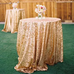 Bröllopsdekoration Tillbehör Real Image 2015 I lager med hög kvalitet Bling Bling Long Gold Sequin Table Cover