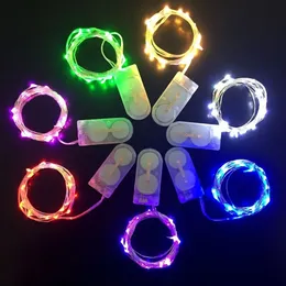 Mini CR2032 Button Batteries 2m 20led Boże Narodzenie święto Wedding Party Decoration Festi LED Copper Wire String Fairy Lights Lampy