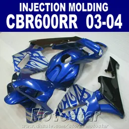 طقم أدوات حقن قوالب لهوندا CBR 600RR 2003 2004 أزرق داكن 03 04 CBR600RR ABS هدية مجموعة + الطربوش مجانية ORG4