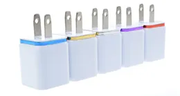 Caricatore da muro Dual USB 2 Porte Caricatore da 2.1A US EU Plug Alimentatore da viaggio con cornice oro per iPhone 7 Samsung S7 Universal