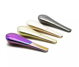 Metal Spoon Herb Pipe Smoking Water Pipes Portable Tobacco Cigarette Pipes Zinc Alloy Hand Pipe Burner for Dry Herbs Bong Accessory