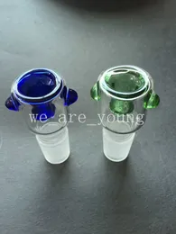 2015 Newest design Glass Bowl with Honeycomb Screen Round 14.5mm or 18.8mm for Glass bubbler and Ash Catcher Glass smoking Bowl