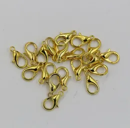 Varm sälja! 200PCS 10mm 12mm 14mm 16mm 18mm pläterad guldlegering hummer clasps smycken diy