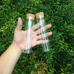 Intero - 37x150mm 110ml Bottiglie di vetro Fiale Barattoli con tappi di sughero Bottiglie di stoccaggio Barattoli di vetro Bottiglie trasparenti trasparenti Tappi di sughero 24 pezzi1307f