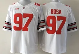 Bosa Jersey Joey Football College Football Jerseys 97 Ohio State Buckeye Jerseys 2015 Barato Vermelho Branco Homens Mulheres Juventude