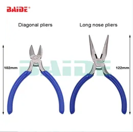 卸売45＃スチールマルチ機能斜め斜めプライヤーカットライン斜めノーズプライヤーワイヤニッパーロングノーズプライヤー修理ツール200ピース/ロット