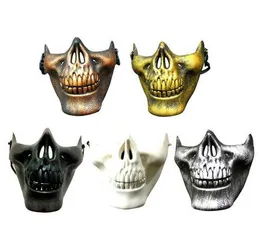 CS Maske Karnaval Hediye Korkunç Kafatası Iskelet Paintball Alt Yarım Yüz yüz maskeleri savaşçıları Cadılar Bayramı Partisi Maskeleri Için Koruyucu Maske 20 adet / grup
