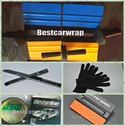 1xKnife 2x Cutter och 4pcs Magnet 4 PCS 3M Squeegee 1x Knifeless Tape 1 Parhandskar # för bil Wrap Window Tint Tools Kits2530