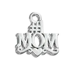 Free shipping New Fashion Easy to diy 30Pcs #1 mom charms for love mother jewelry making fit for necklace or bracelet