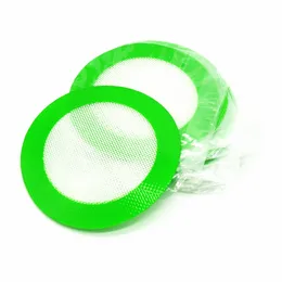 Non-stick Green Round Silicone Dab Mat Slab Dry Herb Pad för vaxgodkännande 5 '' 5pcs / parti