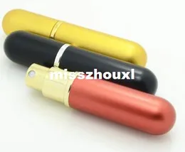 Renkli Doldurulabilir Boş Atomizörler Seyahat Parfüm Şişeleri Sprey Makyaj Tıraş Renkli DHL Tarafından Nakliye Renkli Metal Şişe 5 ML 100 Adet / grup Nakliye