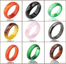 Hot Sale high quality Natural Agate jade Crystal gemstone jewelry engagement wedding rings for women and men Love gifts more Color optional