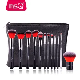 MSQ 12 SZTUK Makijaż Pędzle Zestaw Proszek Fundacja Eyeshadow Makijaż Szczotki Profesjonalne Kosmetyki Narzędzia kosmetyczne z PU Leather Case