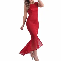 2015 Moda Damska Dress Vintage Bez Rękawów O-Neck Bodycon Patchwork Mermaid Maxi Długie Eleganckie Damskie Dresses Clubwear FG1511