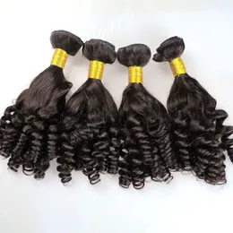 Virgin Human Hair Wefts Brasilianska Hårbuntar Vävar Funmi 8-34Inch UNBORDED PERUVIAN Indian Mongolian Mink Bulk Vävning Hårförlängningar