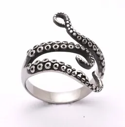 Punk Personality Titanium Steel Pierścień Octopus Otwarcie delikatna biżuteria mody