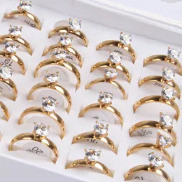 Brand New Wholesale 36Pcs mix lot Size Unisex Plated Stainless Steel ring fashion jewelry Set auger Rings weding ring Gift Free Shipping