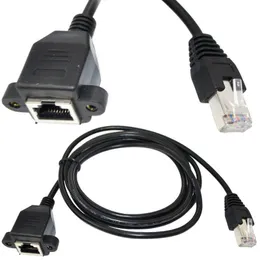 Varm försäljning 100PCS 30cm RJ45 CAT5 Man till Kvinnlig Ethernet LAN-skruvpanel Mount Network Extension Cable Cord