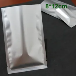 DHL 1200PCS / Parti 8x12cm Öppna Top Mylar Packing Bag Retail Package Matte Aluminium Folie Förpackning Värmeförsegling Vakuum Matlagringspåsar för snacks