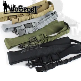 Tactical CS 1 Single Point Sling Adjustable Bungee Rifle Gun Sling Strap System with QD push button Black/Green/Grey/Sand