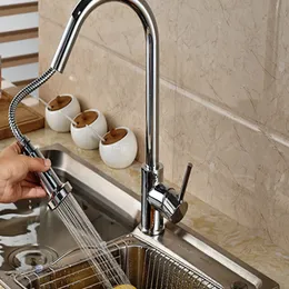 Luxus-Badezimmer-Küchenspüle-Wasserhahn aus poliertem Chrom, Deckmontage, Einhebel-Küchenmischbatterie