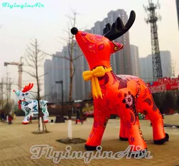 Jul maskot dekorativt uppblåsbara ren 5m tecknad djur modell blås upp älg ballong för park och gård dekoration