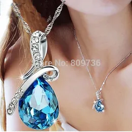 Hot Women Crystal Rhinestone Drop Chain Halsband Hängsmycke för kvinnor Smycken Utbildning Bijouterie Tillbehör Gåva 2014