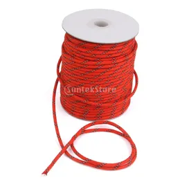 Wholesale-New Arrivals 2015 MagiDeal Fluorescent Reflective Guy Line Tent Canopy Camping Rope 50M Red Free Shipping