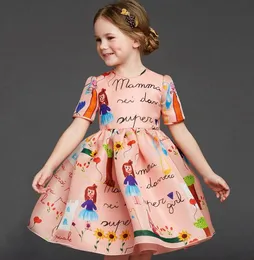 新しいファッションガールズシンデレラドレス子供雪姫のドレスラプンツェルオーロラキッズパーティーコスチューム服無料送料無料