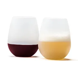 Nowy Design Moda 2015 Niezbyt Nieprzeciwko Clear Gumowy Wino Szkło Silikonowe Wino Szkło Silikonowe Kubki wina Kieliszki do wina