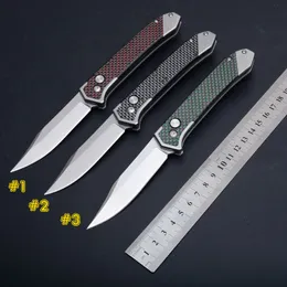 3 färger Nya Auto Matic Knives Taktisk Kniv 8Cr13 Stenvaskblad Kolfiberhandtag Utomhus Camping Vandring EDC Pocket Knives