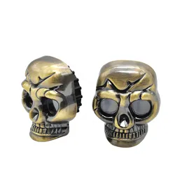 2 Layers Silver Tone Plastic Alloy Skull Shaped Herb Cigarette Tobacco Smoking Grinder Storage Compartment Free Drop Shipping