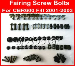 Motorcykel Fairing Screw Bolts Kit för Honda CBR600 F4I 2001 2002 2003, CBR 600 F4I 01 02 03 Svarta Fairings Aftermarket Bolt Skruvar