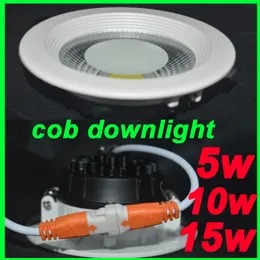 50 sztuk LED COB Slim Downlight Light Light Sufit Lights 3inch 4inch 5inch 5W 10W 15W High Power New Arrival przez DHL