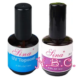 Partihandel-2PCS Nail Top Coat + Primer Base Gel Topcoat UV Gel Polishes Gloss Guard Glaze Manicure Lim