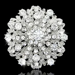 Vintage Fashion Hot Selling Stunning Diamante Flower Brooch Wedding Bridal Costume Pins Broaches Elegant Gift Pins Top Quality Hot Selling