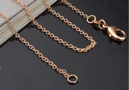 hot sales 18K Gold Plated Fashion 1MM 18inch "O" Chains Necklace Brass Necklace high quality 10pcs